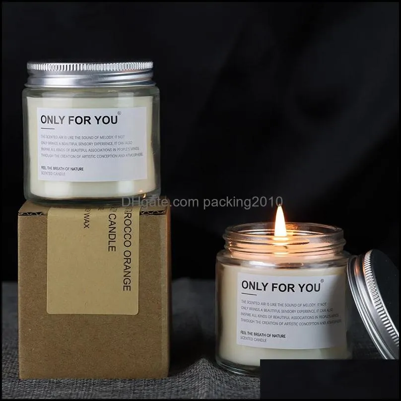 Clear Handmade Scented Candles Coconut Soy Wax Creative Aromatherapy Essential Oil Candle Glass Can Packaging Customized Logo Wedding Gift