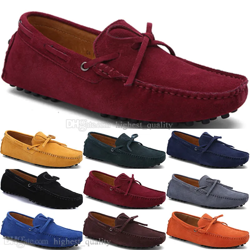 322 Nouvelle mode hommes chaussures décontractées en cuir style britannique printemps couple véritable pois gommage hommes conduire paresseux homme couvre-chaussures en plein air confortable respirant noir jaune