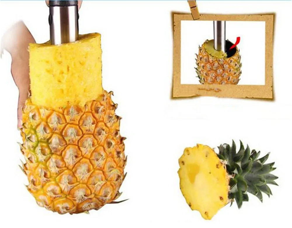 Factory Fruit Vegetable Tools Novelty Hem Håller Rostfritt Stål Frukt Ananas Corer Slicer Peeler Cutter Parerkniv