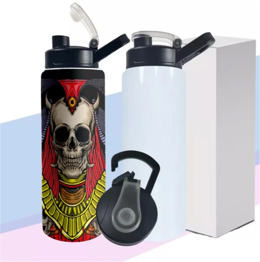 US Warehouse 26oz sublimering Dubbel v￤gg Vaccum Tumbler vattenflaska med sippy l￥slock