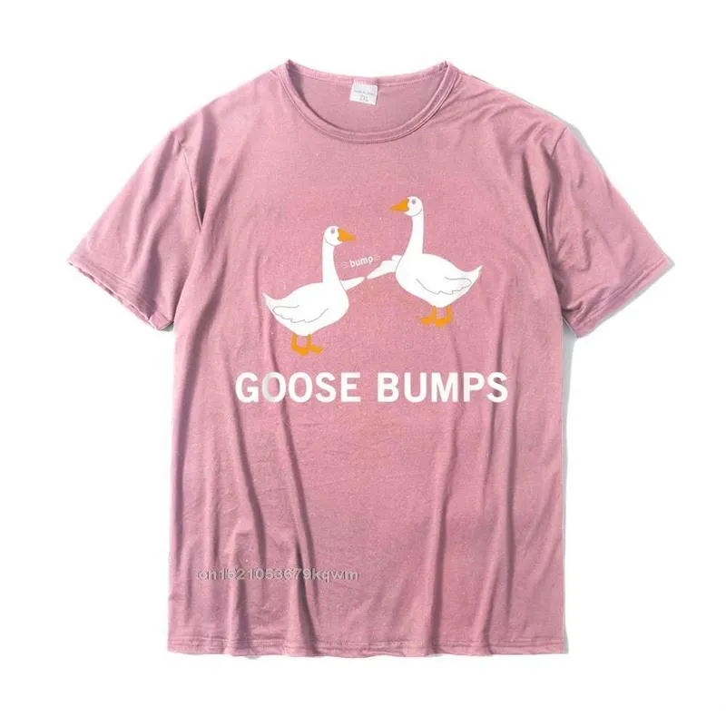 Casual Short Sleeve Tops T Shirt Summer O-Neck 100% Cotton Men T Shirt Comics Casual T Shirt Newest Top Quality Goose T Shirt - Funny Goosebumps Silly Goose Shirt.__4327 pink