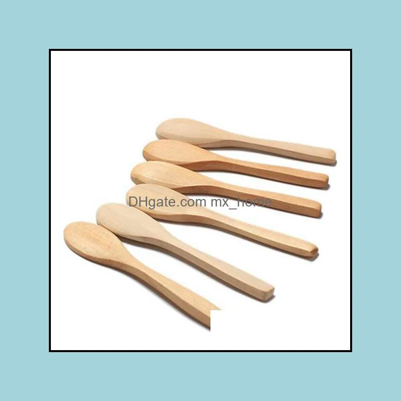 500pcs/lot Fast Shipping 13cmx2.7cm Wooden Spoons Honey Spoon Spoons wood Spoons 6 styles