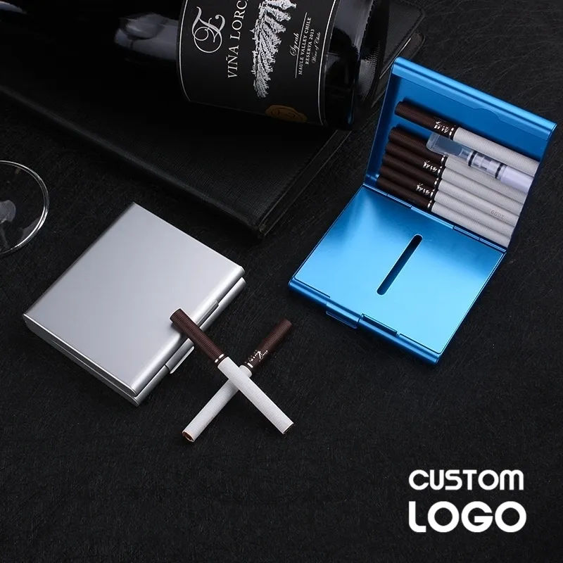Portasigarette regalo personalizzato per sigaretta con contenitore in metallo con incisione laser a doppia custodia 220707