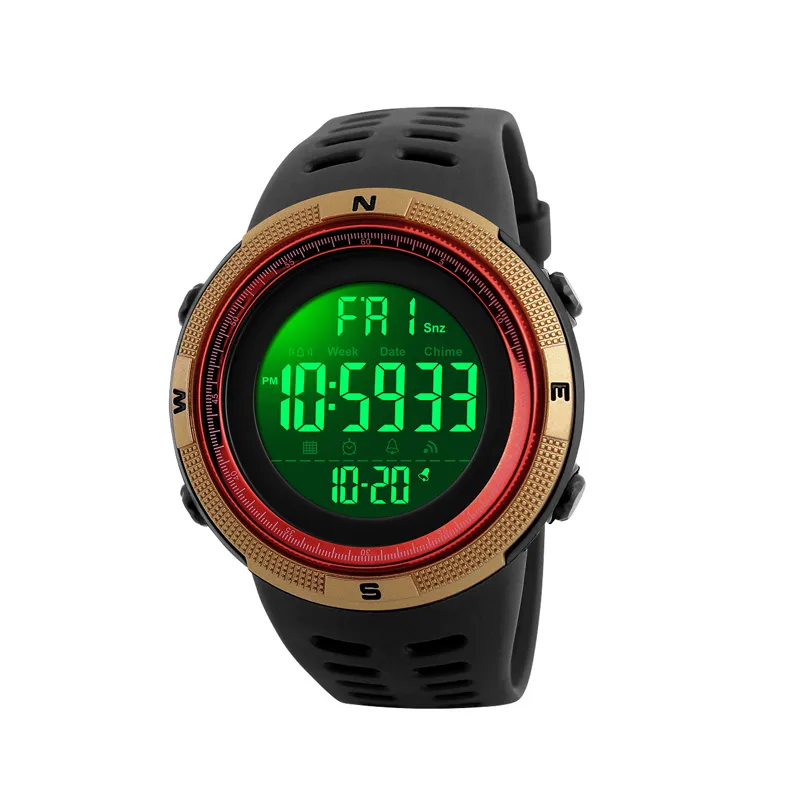 Ny Outdoor Smart Watch Waterproof Pekskärm LED -larm Pu Strap Sport Watches Fashion 1251