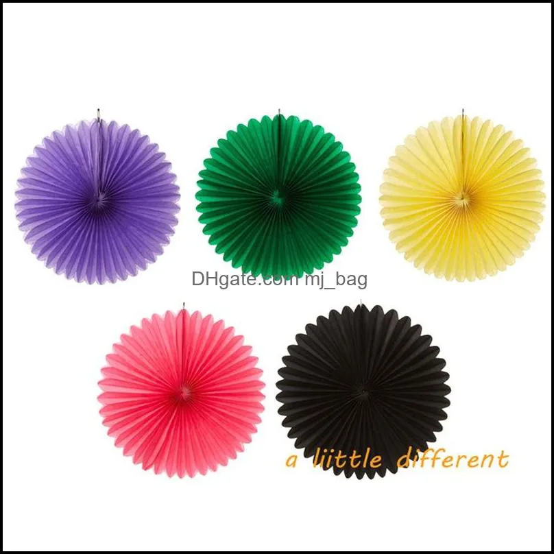 decorative wedding party paper crafts 8/10/12 inch paper fans diy hanging tissue paper flower wedding birthday party festival decor