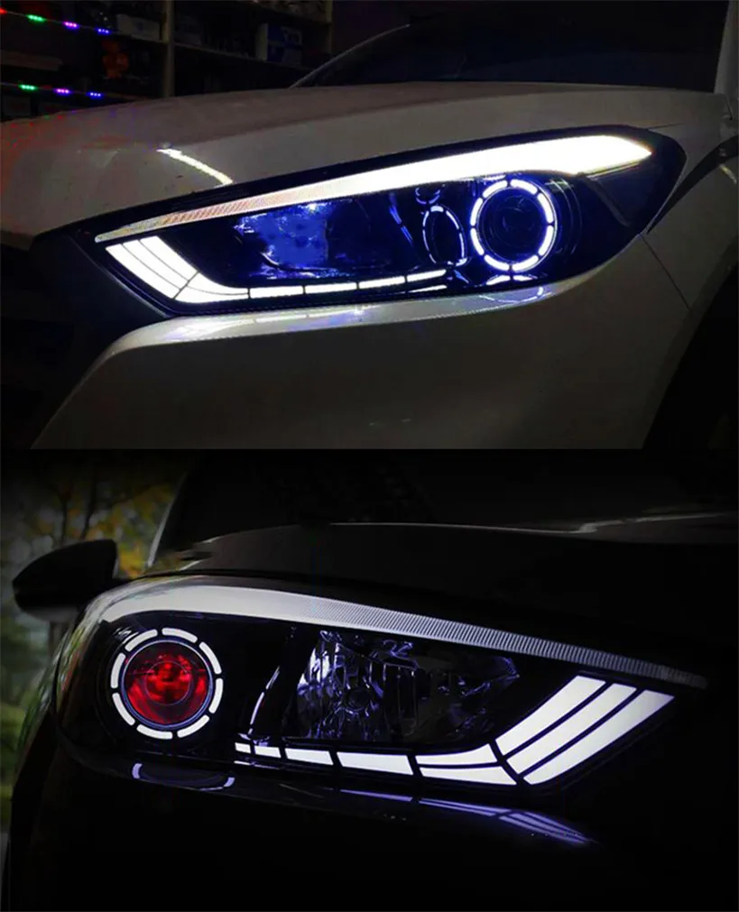 AKD Head Lamp for Hyundai Tucson LED Headlight 2015-2018 Headlights Tucson DRL Turn Signal High Beam Angel Eye Projector Lens - 34 AKD Head Lamp for Hyundai Tucson LED Headlight 2015-2018 Headlights Tucson DRL Turn Signal High Beam Angel Eye Projector Lens - 34