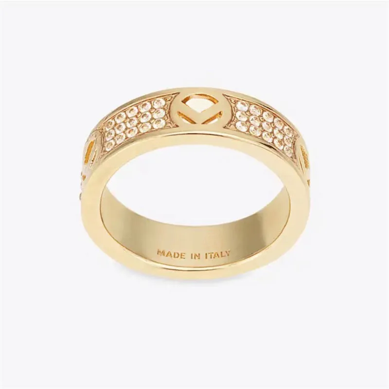 Hochwertiger Volldiamant Herrenringe Verlobungsgeschenk für Frauen Designer Paar Liebesringe 925 Silber Gold Ringe Frau F Schmuck mit Box