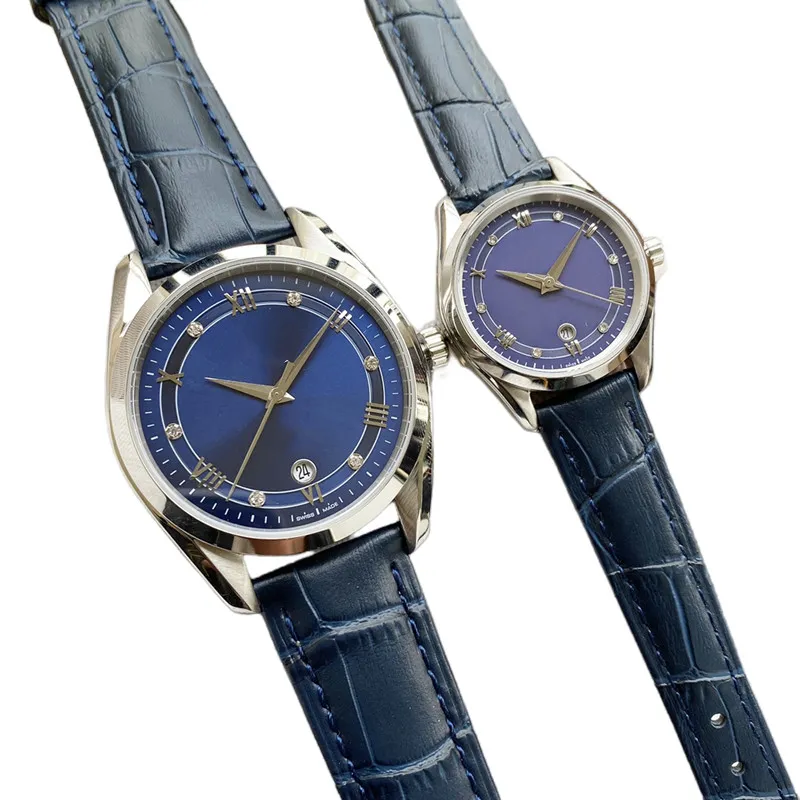 Omega Men s Couple Watch Business Fashion 41mm Women s 30mm 316 Stainless Steel Case Leather Strap Sapphire Mirror 8500 Movement Watches for Men