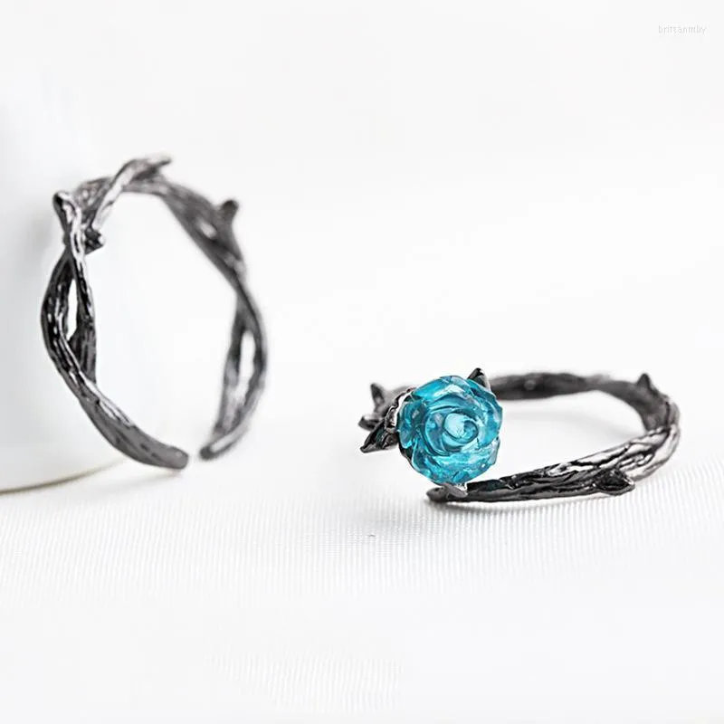 Wedding Rings 925 Sterling Silvers Ringss Joker Hand Jewelry Elegant Female Korean Rose Ring Silver Brit22