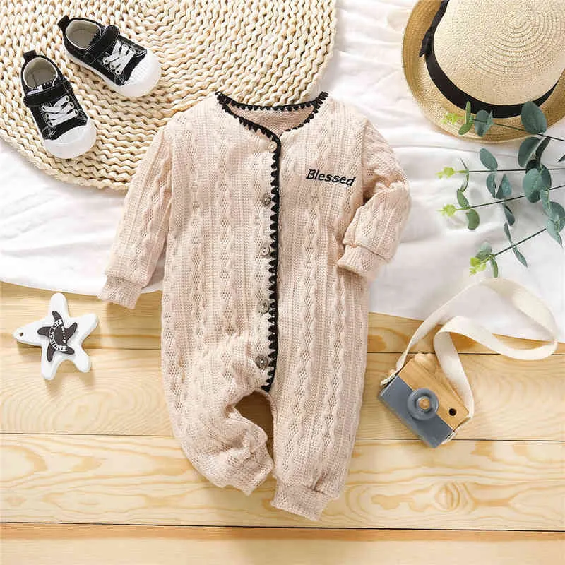 Winter Baby Kleidung Kurze Stil Kleinkind Jungen Overalls Infant Mädchen Strickwaren Einzelne Brust Baby Oberbekleidung strampler Baby kostüm G220510