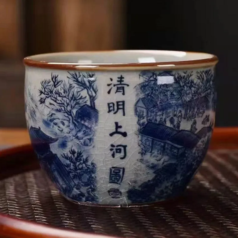 Tasses à thé simples rétro, céramique glacée, tasse à thé principale, bol à thé en porcelaine