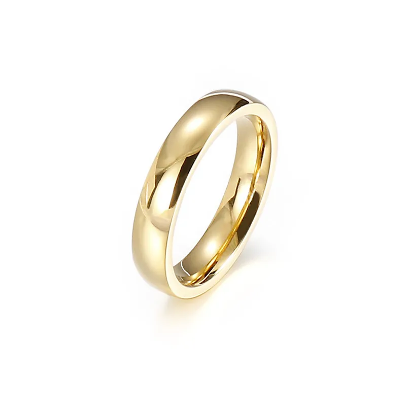 Pierścień Pierścień 18K Gold Stated Stal Stael Pary Prążki zaręczynowe Prągi Weddcze Biżuteria