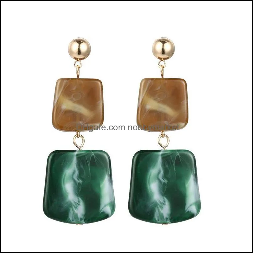 Dangle & Chandelier Crystal Natural Stone Earrings For Women Vintage Geometric Metal Pendant Drop Earring Fashion Jewelry 2021