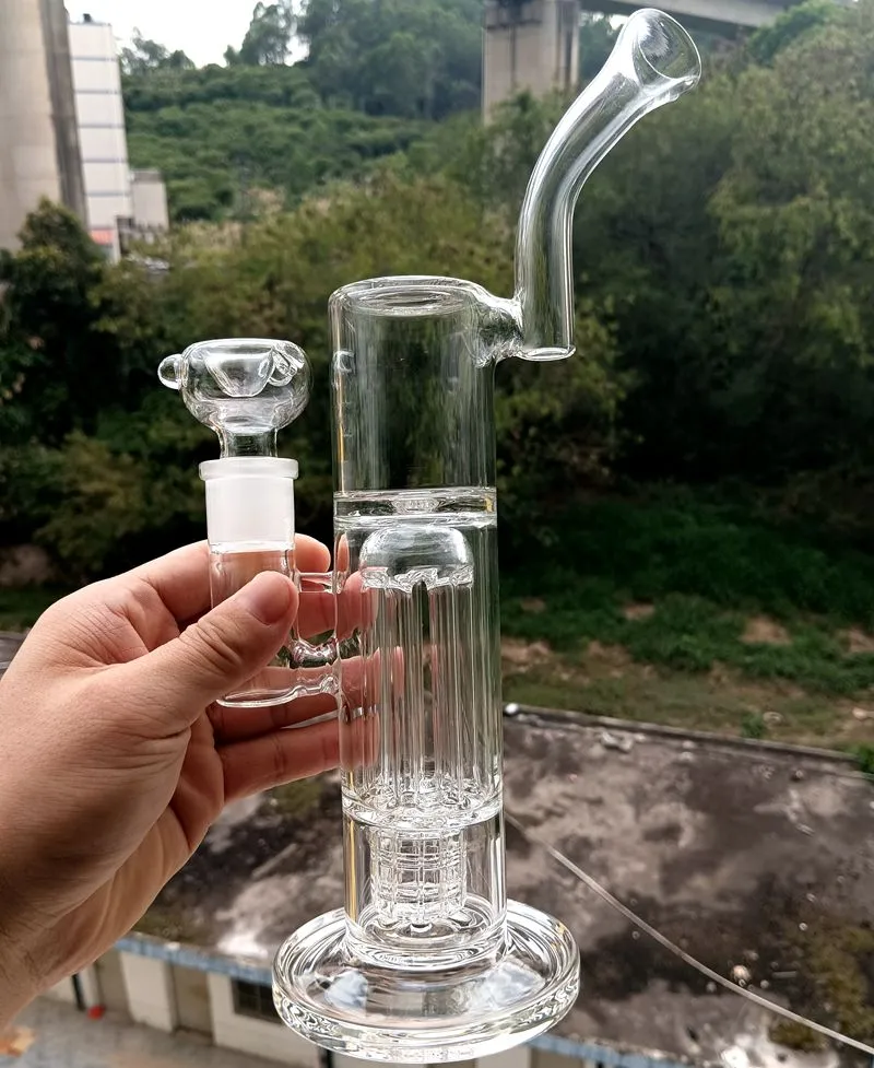 12,5 pouces d'épaisseur verre narguilé femelle 18mm eau bong tuyaux pour fumer avec arbre bras pneu double perc