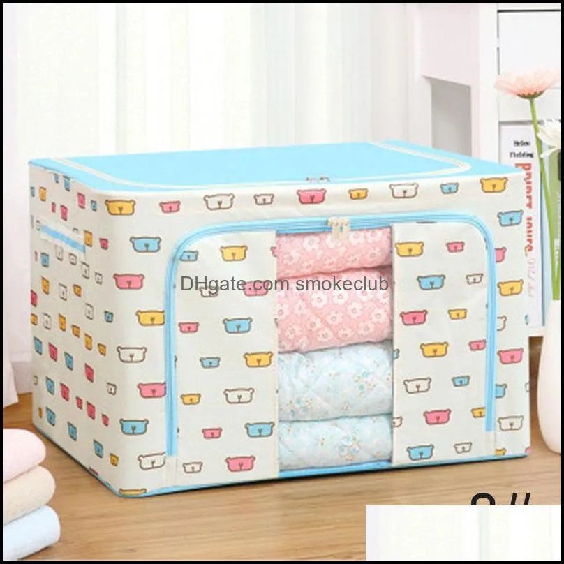 Storage Bags Oxford Cloth Steel Frame Box For Clothes Bed Sheets Blanket Pillow Shoe Holder Container Organizer SP99