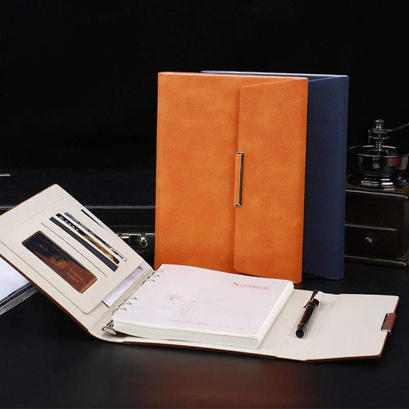 Notepads Refillable A5 Binders PU Leather Notebook Chic Design Binder Organizer Vintage Journal For Business Women Men Office UseNotepads