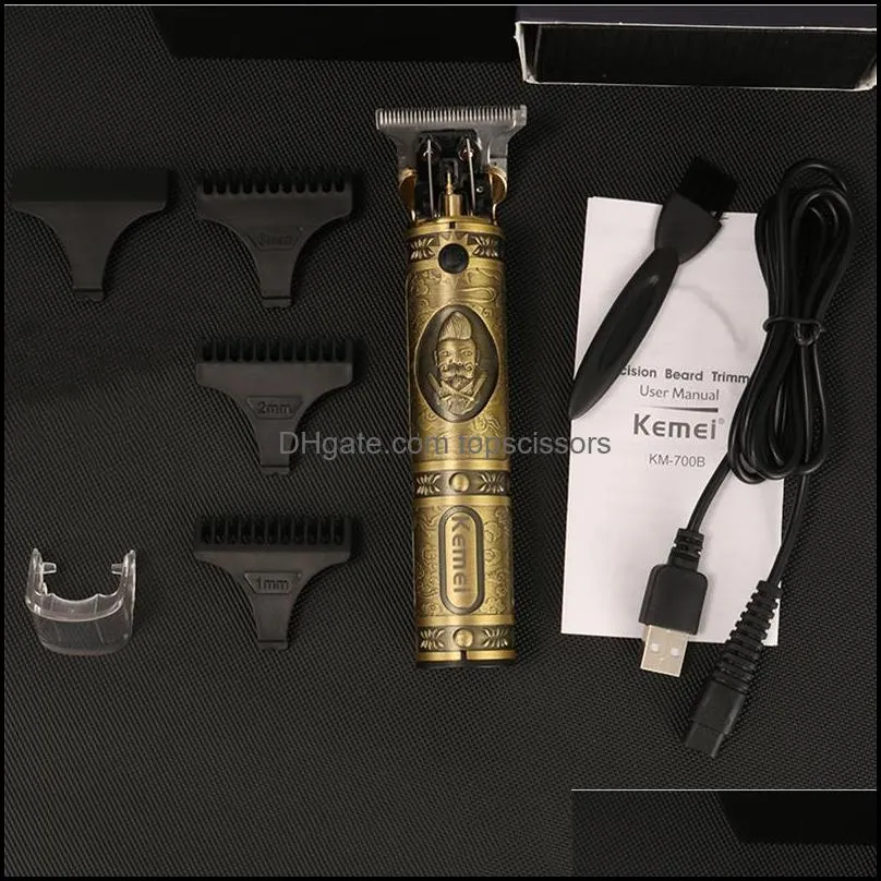 Kemei Barber Shop Clipper Oil Head 0mm KM-700B Electric Hair Trimmer Professional Haircut Shaver Carving Beard Machine Styling Tool