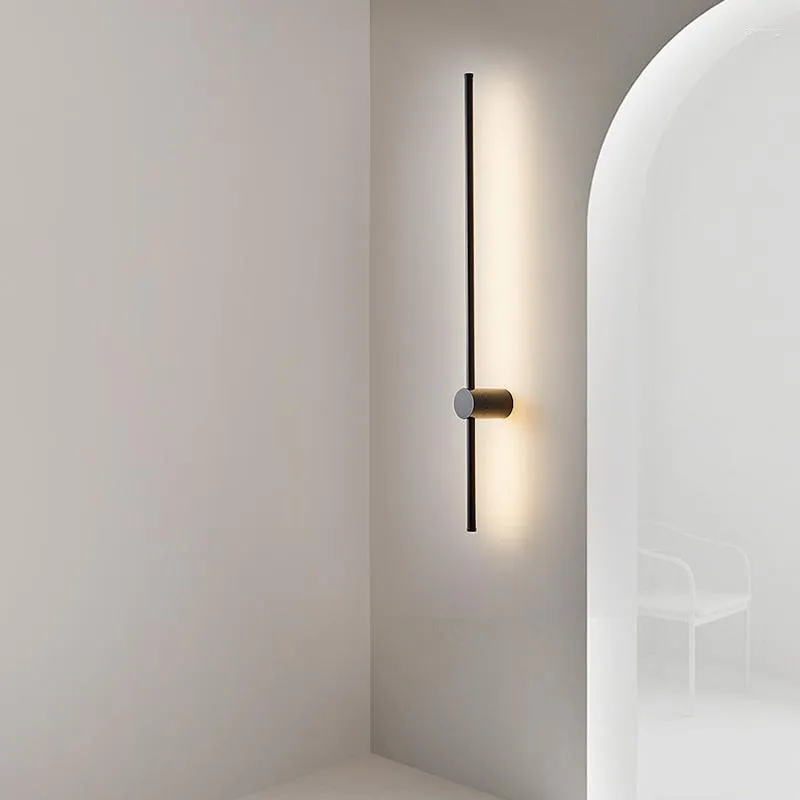 Minimalismo da lâmpada de parede LED LED MAIS MOLTOR MODERN HOMOM Decor de cabeceira lendo escadas leves fundo espelhos de banheiro preto Sconcewall