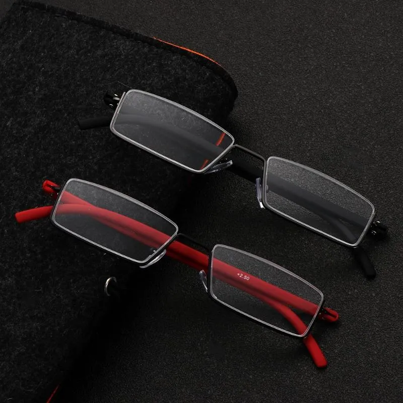 Lunettes de soleil lunettes charnière à ressort pour hommes et femmes Rectangle presbytie lunettes lecteurs demi-monture lunettes de lecture