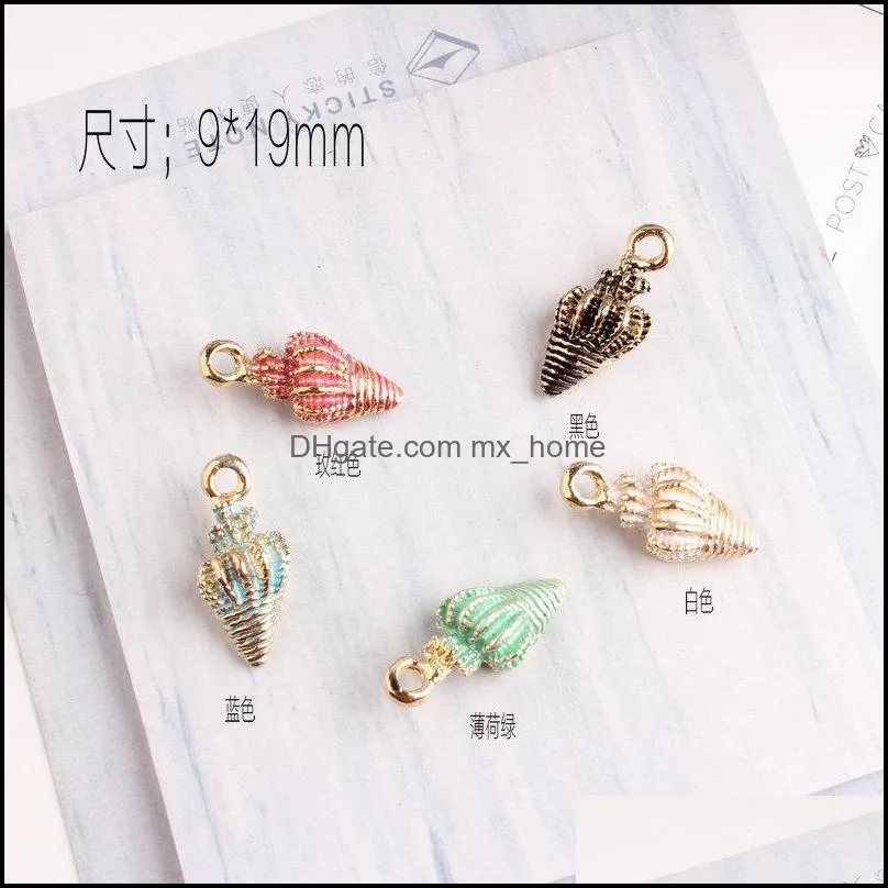 pearl light shell pendant diy k gold plated drop oil alloy small bracelet charm new edition jewelry accessories color mxhome