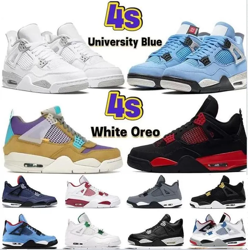 2022 Hommes Femmes Jumpman 4S 4 Chaussures de basket-ball Red Thunder Infrarouge Black Cat Bred University Blue Sail Cool Gris Blanc Ciment Hommes Baskets Sport Baskets 36-47