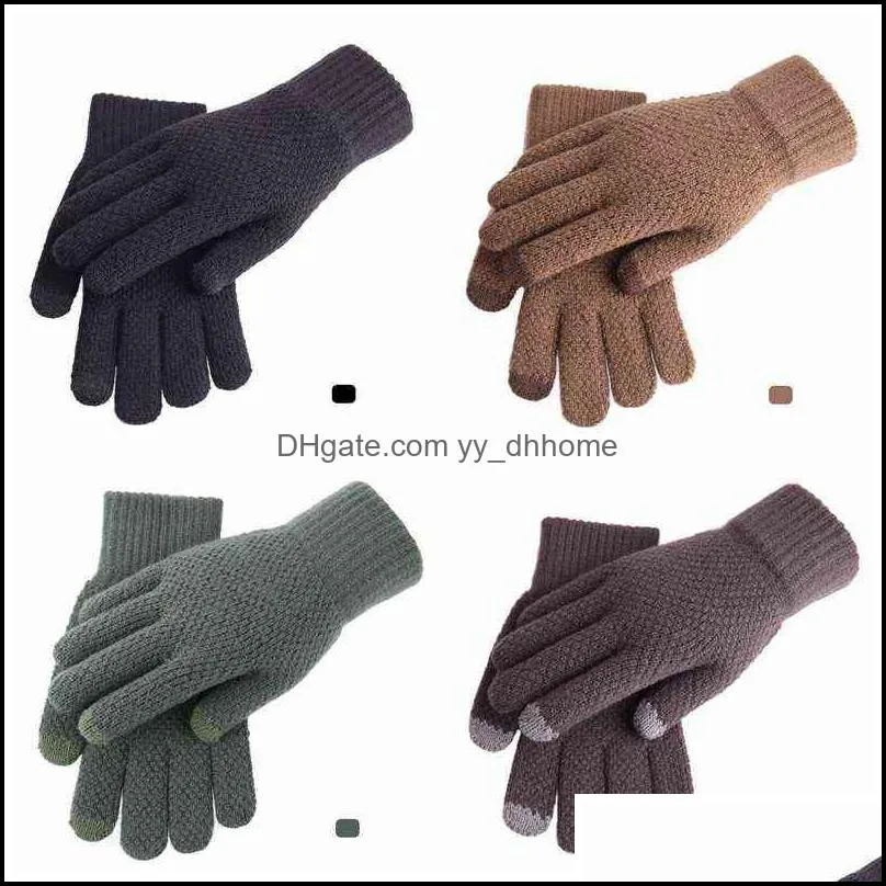 Other Home Textile Non-Slip Touch Screen Thicken Warm Solid Color Knitted Dhvkw