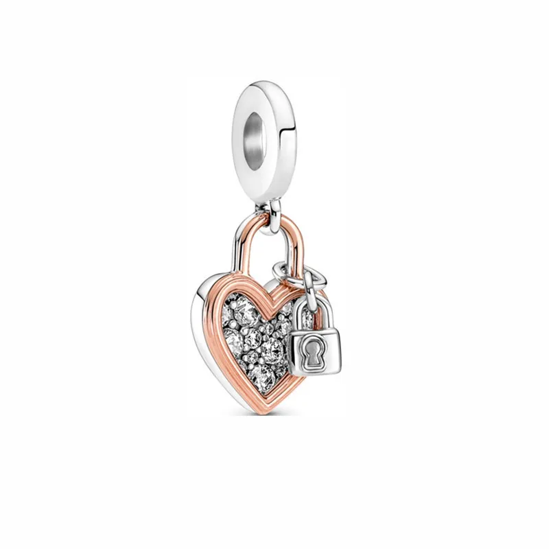 925 Sterling Silver Beads Mouse Design And Love Heart Series Charm Fit Pandora Bracelet or Necklace Pendants Lady Gift In Stock