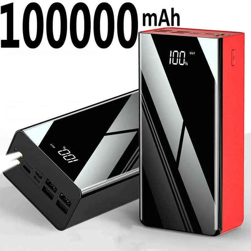 2024 Upgraded100000mAh Portable Charger Power Bank External Battery Pack with LED Display for iPhone 13 12 11 Pro Max XR XS X 8 7 6S Plus Samsung