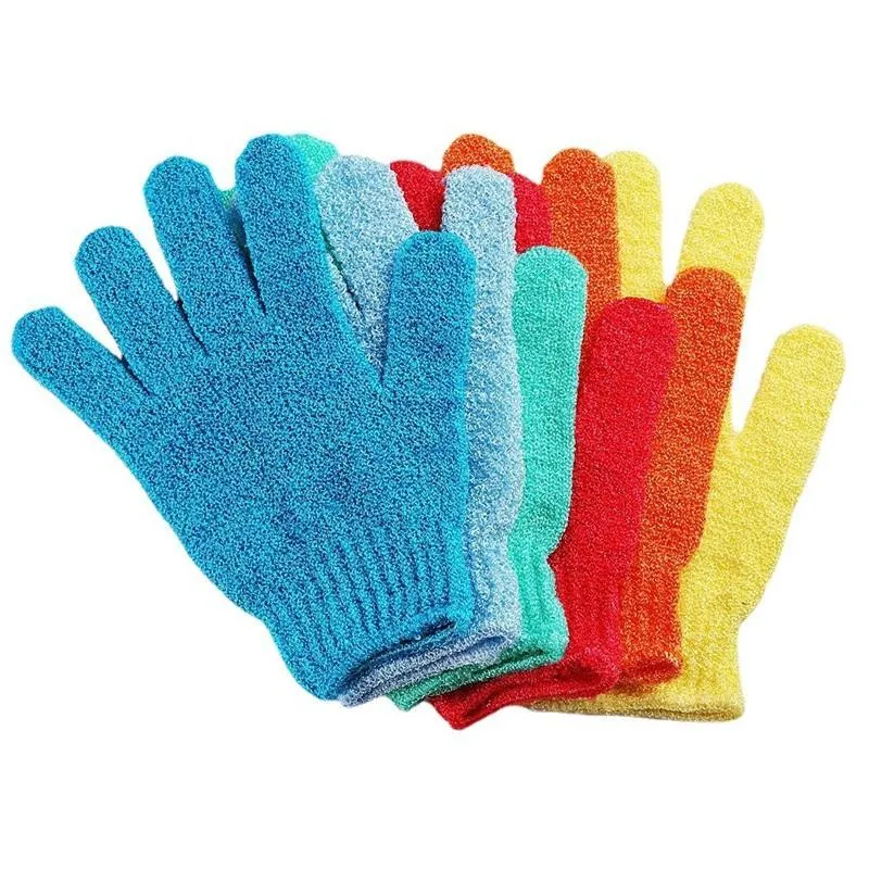 Scrubbing Exfoliating Gloves Double Side Nylon Shower Glove Body Scrub Exfoliator & Bathing Accessories