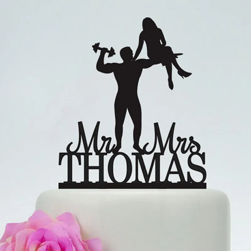 Personalized Wedding Cake Topper, Wedding Decoration, Acrylic silver glitter, Custom wedding cake topper personalized last name4
