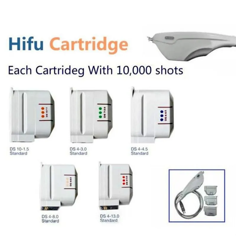 Annan skönhetsutrustning HIFU -maskinersättningspatroner 10000 skott för hög intensitet Fokuserad ultraljud ansikte lyft rynka borttagningskroppsskalande
