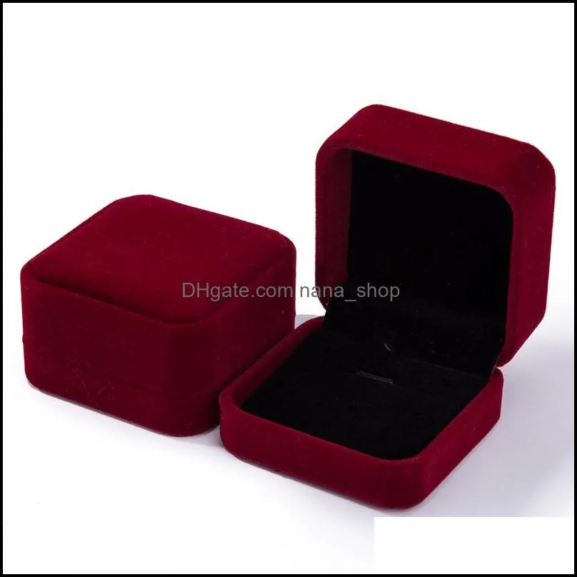 Fashion Velvet Jewelry Boxes cases For only Rings & Stud Earrings 12 color Jewelry Gift Packaging & Display Size 5cm*4.5cm*4cm 318 Q2