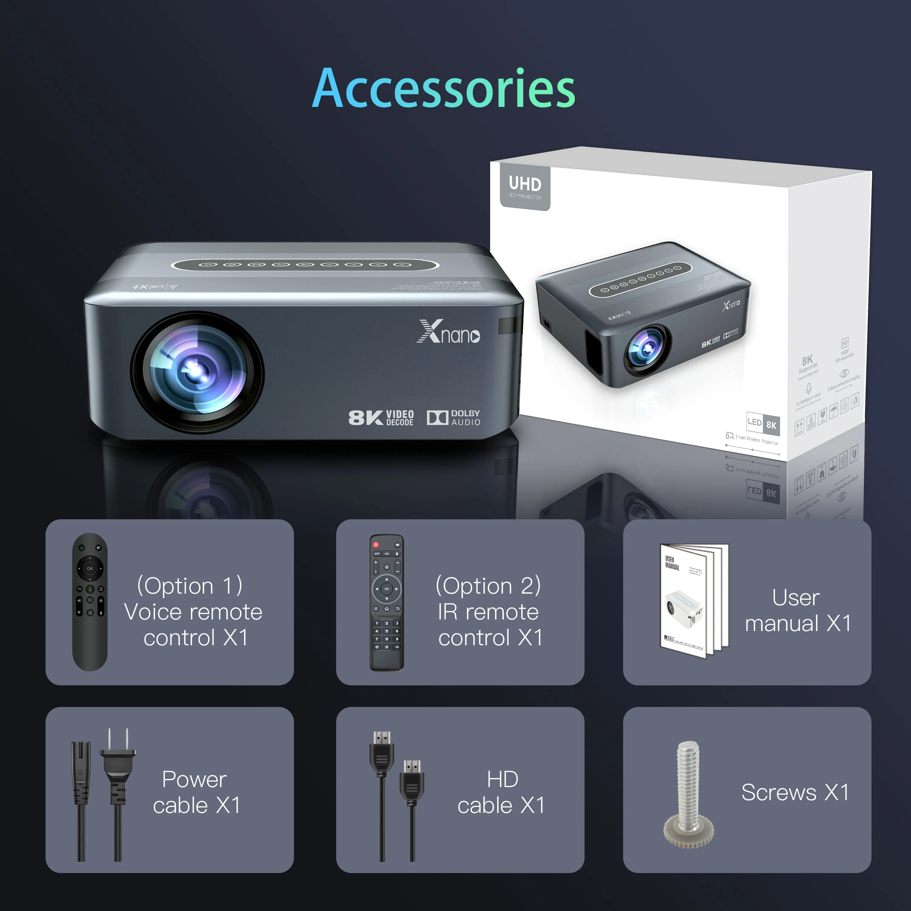 Mini Proiettore 4K Supporta, Proiettore Portatile WiFi 6 BT 5.0, Proiettore 1080