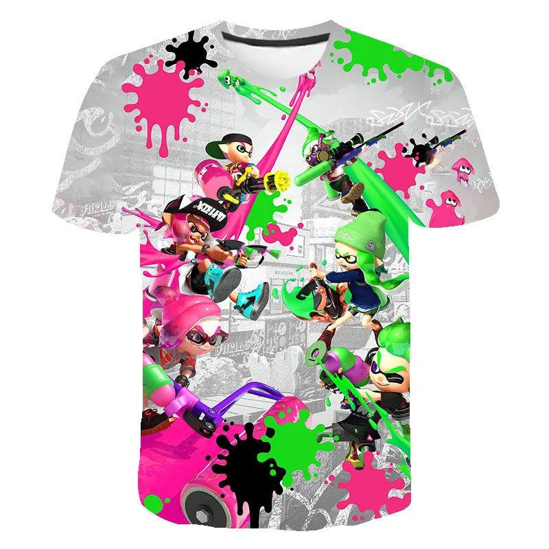 T-shirts masculino 3D Imprimir cartoon engraçado Summer Mulher camiseta splatoon hipster hip-hop crianças camisetas de camisetas