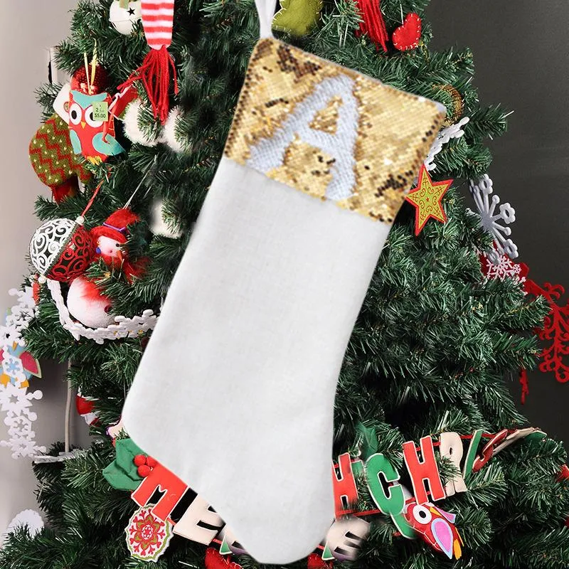 Christmas Stockings Sequins Hanging Bead Stocking Party Holiday Gift Spark Christmas Home Tree Decoration