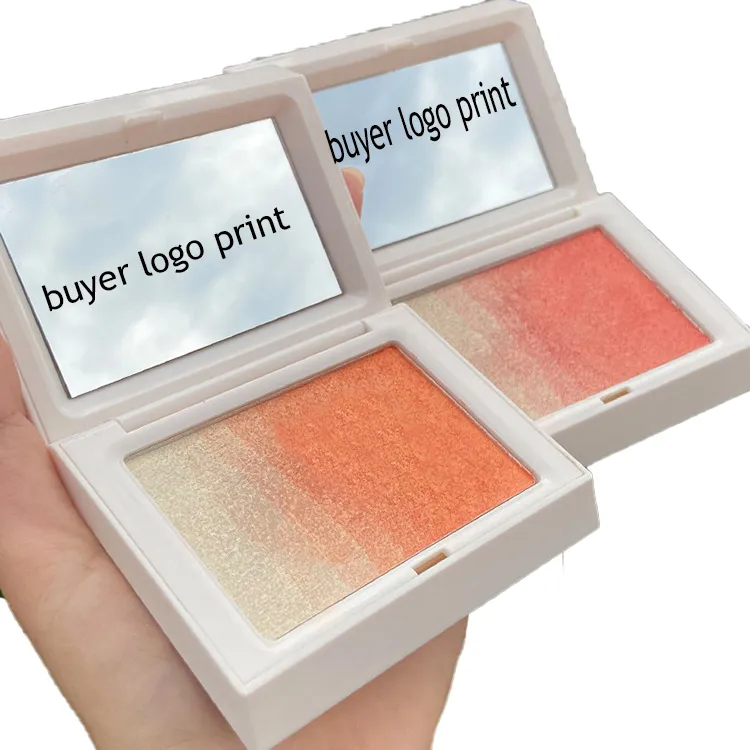 blush Maquillage Shimmer Blush Sheer Gradient Tone 2 Couleurs Différentes Miroirs No Brush 10g logo personnalisé surligneur