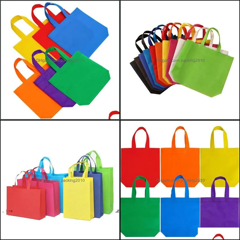 new colorful folding bag non-woven fabric foldable shopping bags reusable eco-friendly folding bag new ladies storage bags pae11261