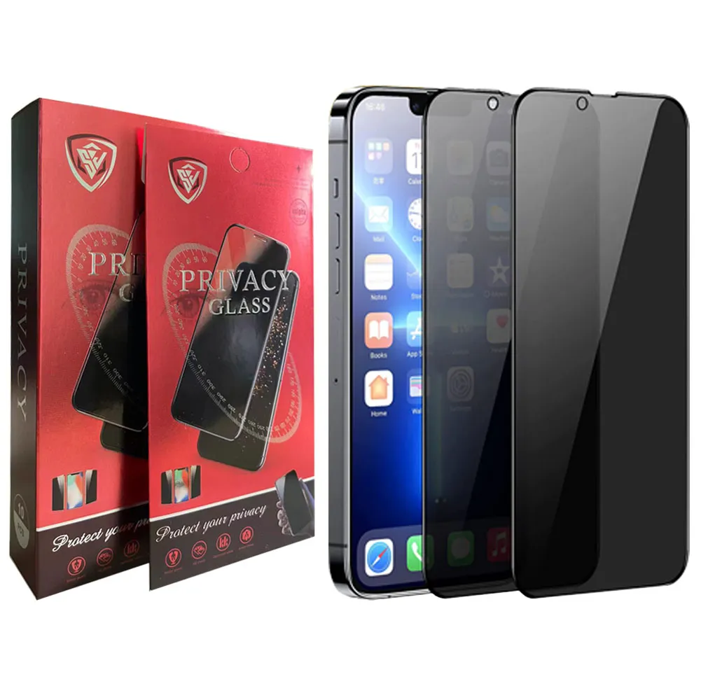 Protection Écran IPhone Verre Trempé Anti-Espion (Modèle Compatible IPhone 14 à 6/SE/X) - Transparent