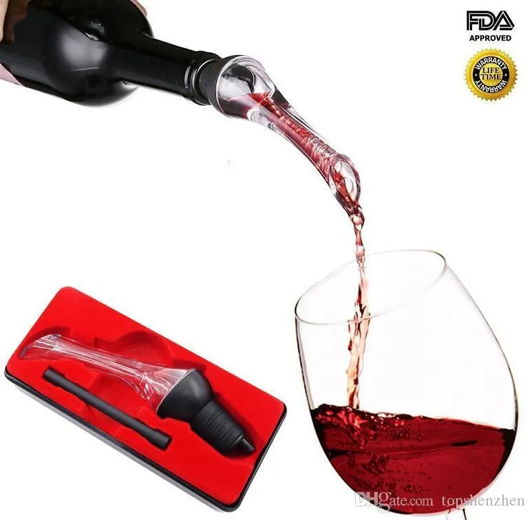 Bar Tools  Wine Aerator Pourer Premium Aerating Pourers and Decanter Spout Decanter  With Gift Box For Improved Flavor Enhanced Bouquet