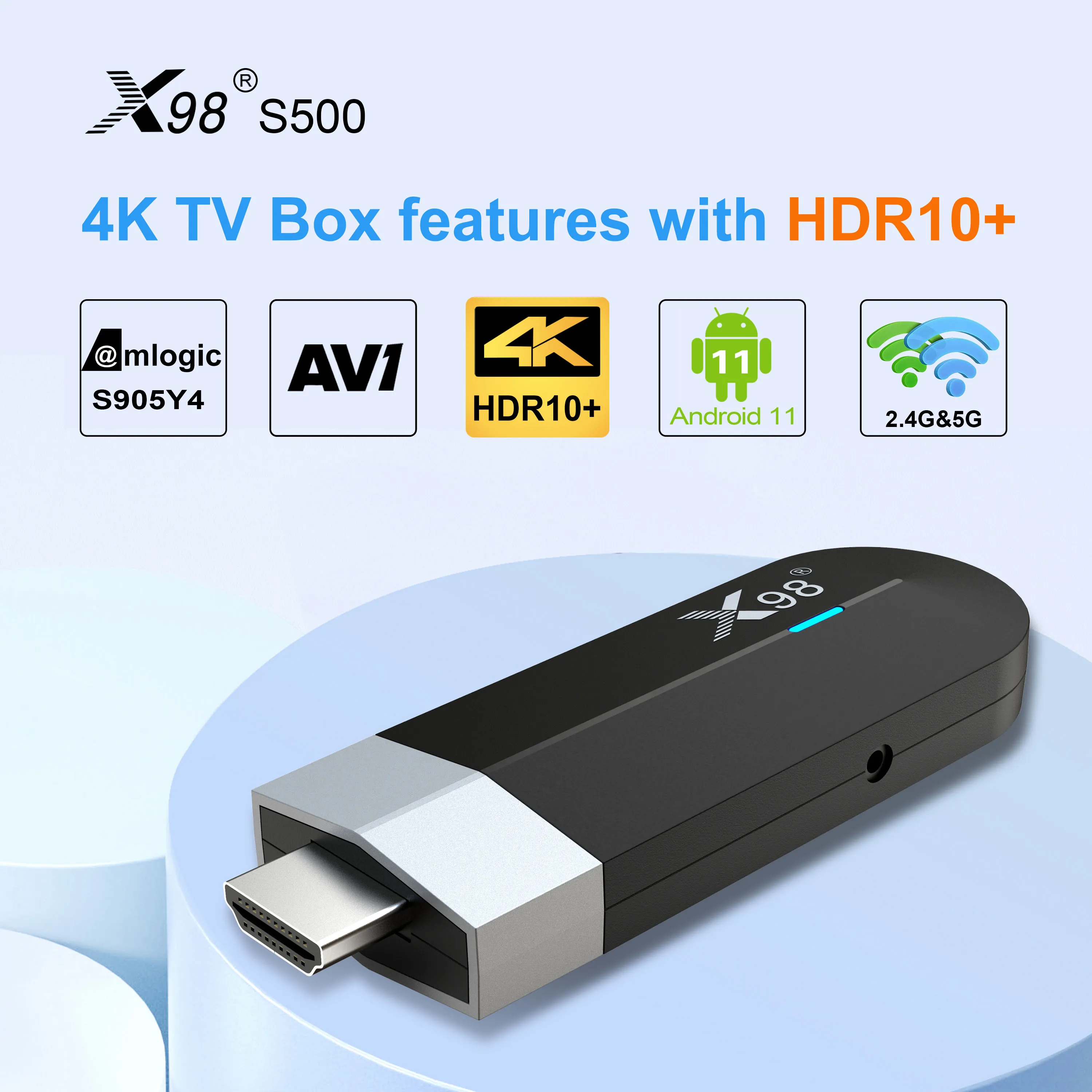 X98 S500 スマート TV スティック Android TV ボックス 11 2G/16G 4G/32G 3D ビデオ 4K 2.4G 5G Wifi Bluetooth クアッドコアセットトップボックス受信機