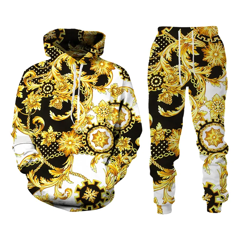 Men's Tracksuits Golden Lion New 3D Printing Fashion Women Crewneck Plus Size S-7XL Harajuku002