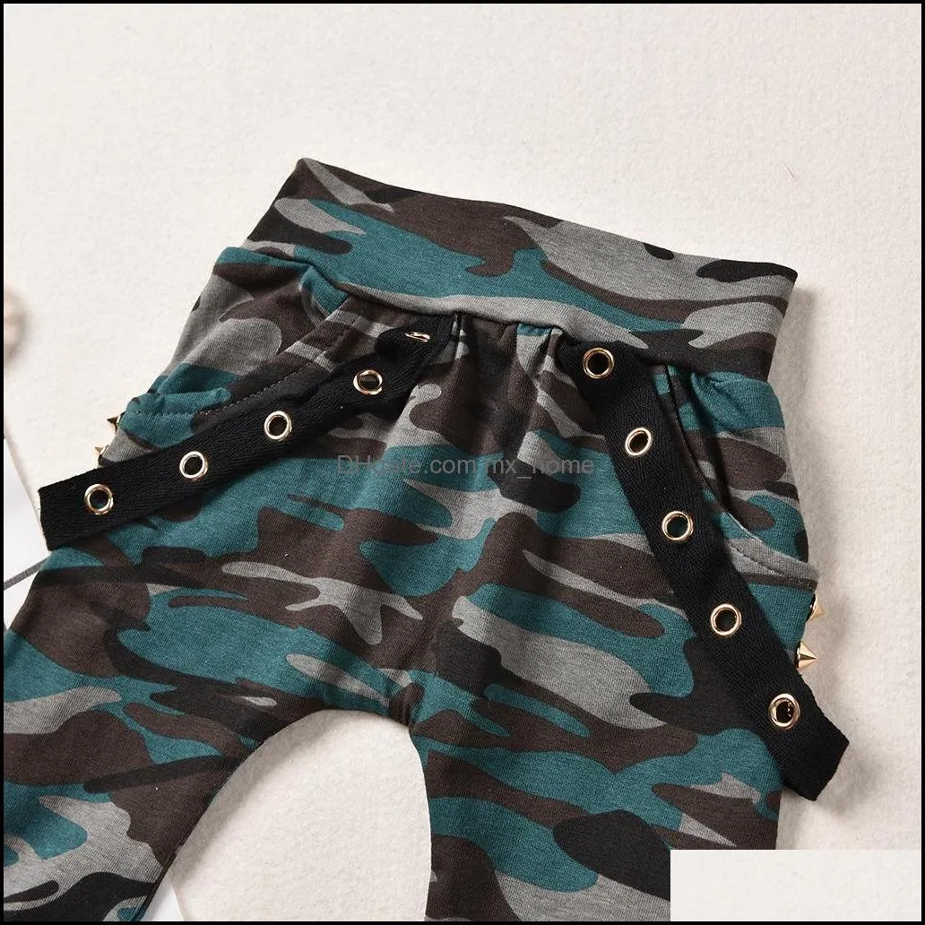 kids clothing sets boys outfits children letter print tops camouflage pants 2pcs/set summer fashion boutique baby clothes z4936