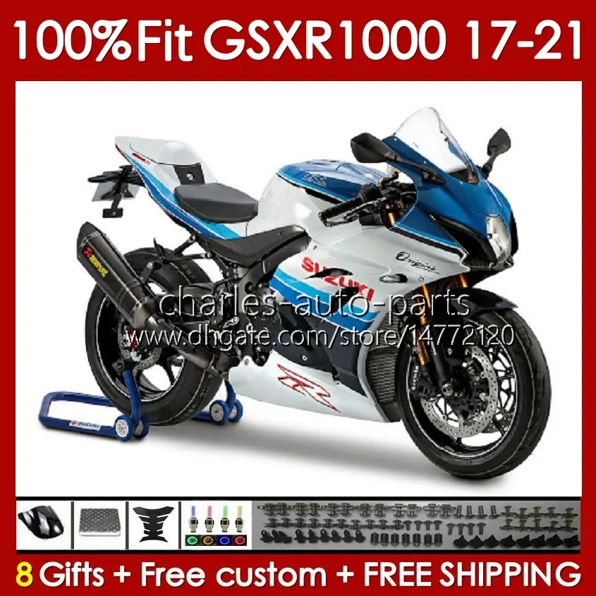 Suzuki GSXR-1000 GSXR 1000 CC K17 2017-2021 146NO.180 GSXR1000 17 18 19 2020 2021 GSX-R1000 1000cc 2017 2018 2019 20 21 Enjeksiyon Kalıp Gövde Beyaz Mavi BLK