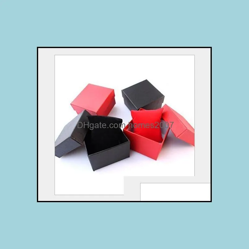 Fashion Watch boxes black red blue paper square watch case with pillow jewelry display box storage box