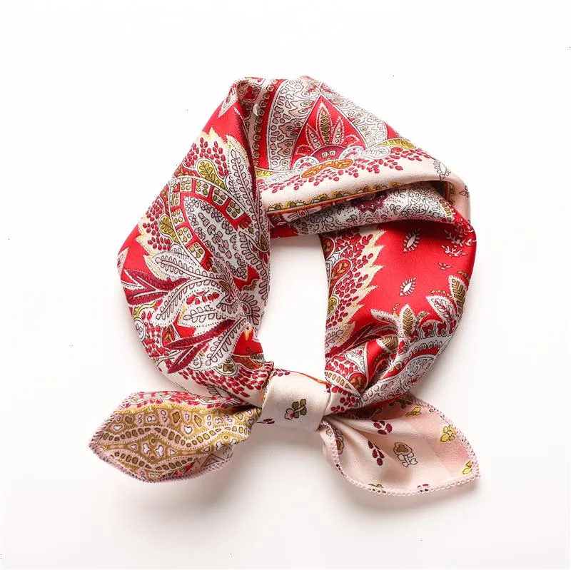 Femmes cheveux écharpe soie carré bandeau dame cou foulards imprimé Foulard foulard Bandana petite cravate enveloppes