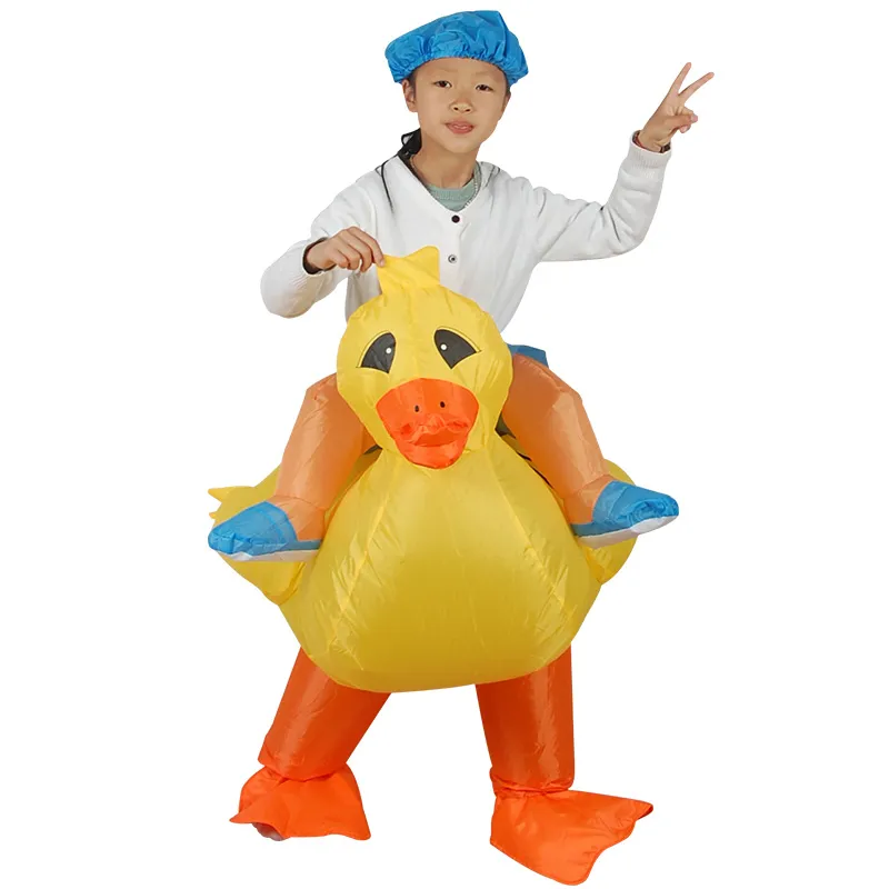 Mascotte pop kostuum carnaval unisex eend dinosaurus cowboy opblaasbare kostuums grappige feestjurk dierlijke halloween purim voor volwassenen en kinderen