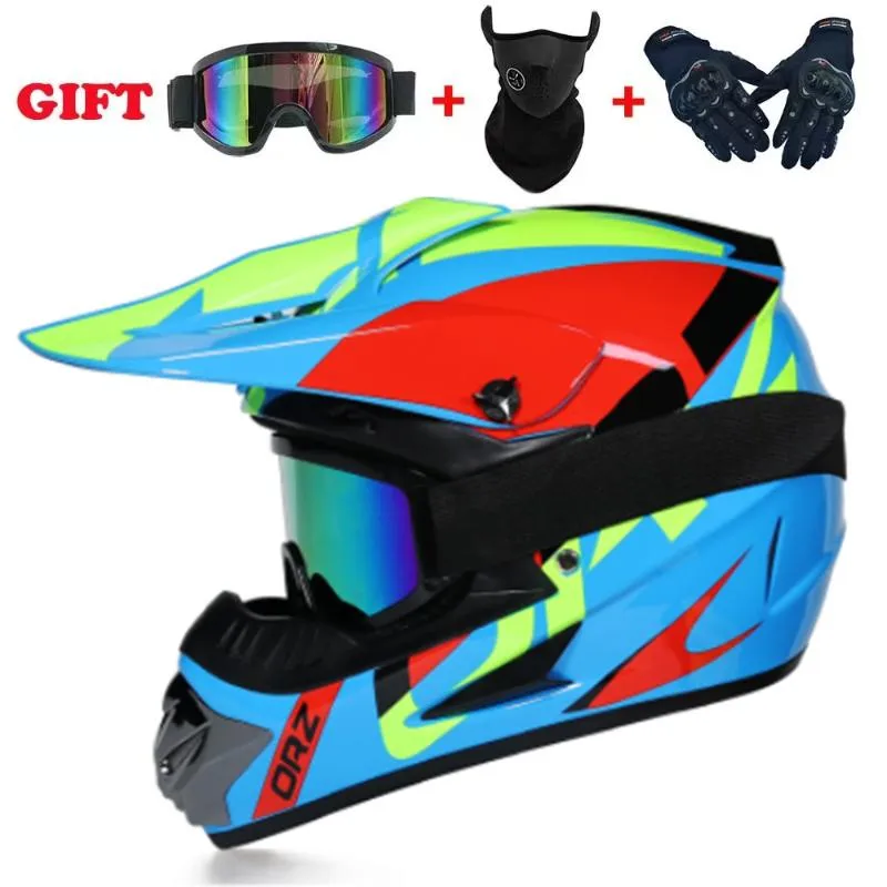 Casques de moto envoyer 3 pièces cadeau casque enfants tout-terrain vélo descente AM DH Cross Capacete Motocross CascoMotorcycle