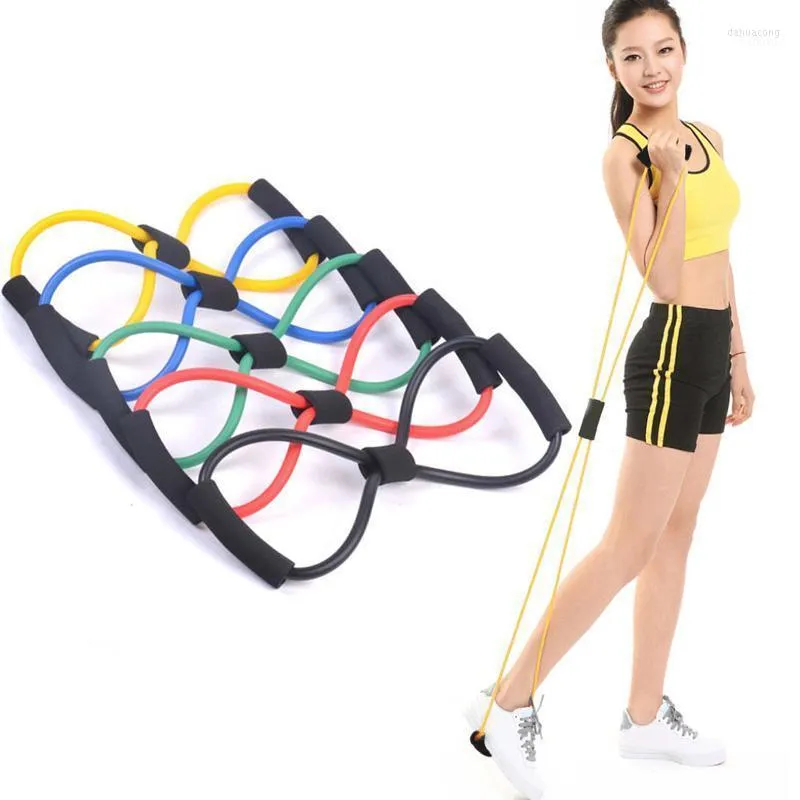 Shaped Elastic Rubber Loop Pull Rope Sport Bands Tension Chest Harness Expander Band Yoga Pilates Home Gym Fitness Belt