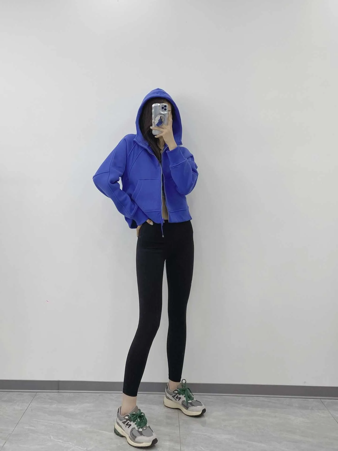 Yoga Sports Leisure Full Zip Jacket Plush Hoodie Gym Clothes