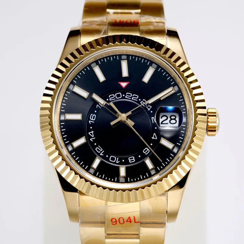 Relógios para homens automáticos mecânicos 42 mm relógio de pulso clássico de negócios pulseira de aço inoxidável design de calendário Montre De Luxe Life à prova d'água